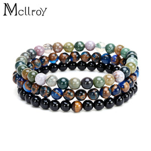 Mcllroy Natural Black Stone Beads Bracelet Men Hematitek - watchnjewelshisnhers
