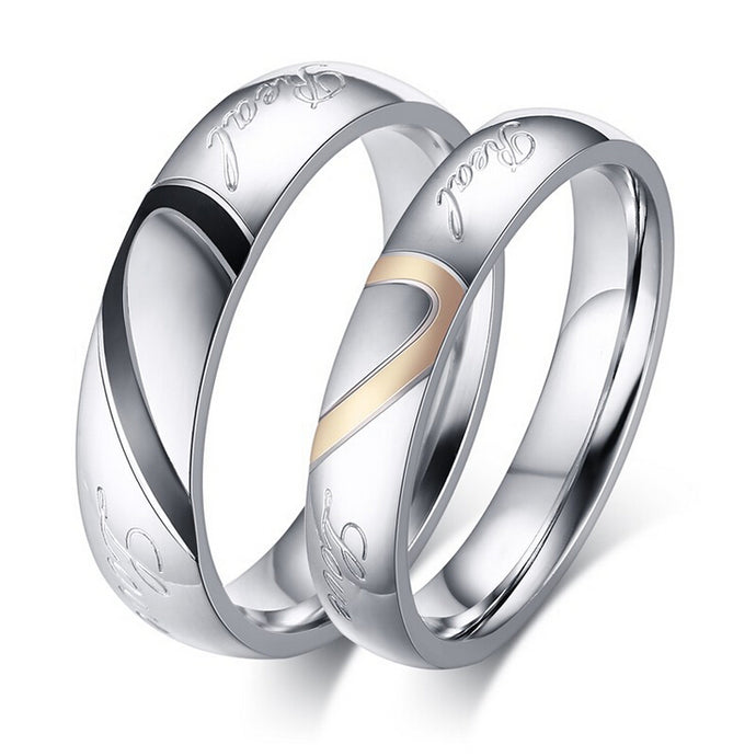 Love Heart Couple Ring - watchnjewelshisnhers