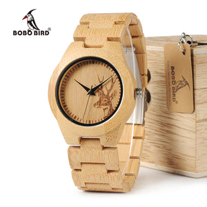 BOBO BIRD Womens Deer Bamboo Wrist Watch - watchnjewelshisnhers
