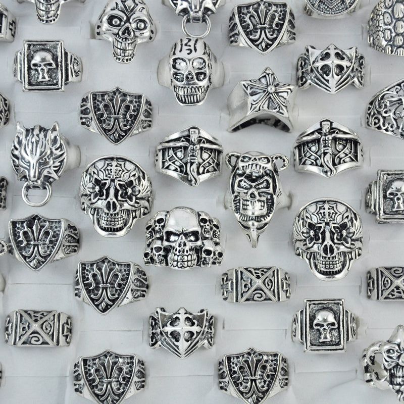 50Pcs Skull Cross Rings - watchnjewelshisnhers