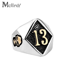 Mcllroy Stainless steel Silver Biker  Ring Mens - watchnjewelshisnhers