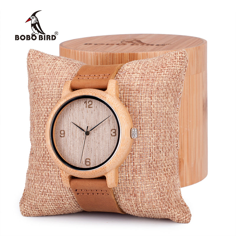 BOBO BIRD Womens Casual Antique Round Bamboo Wooden Watche - watchnjewelshisnhers